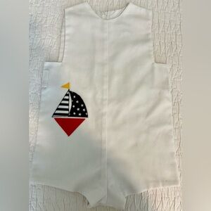 Jayne Copeland White Sailboat Jon Jon Size 4T